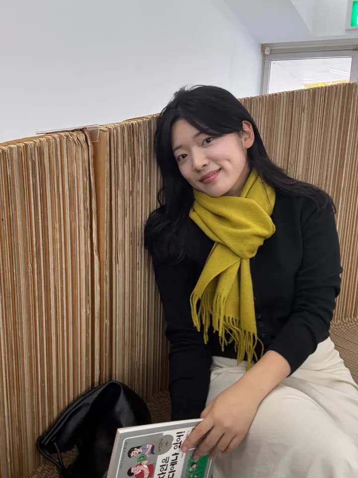 있음 선적 한국 ins 라운드 넥 부서 버클 미니멀리즘 니트 오픈 가디건 이미지 4
