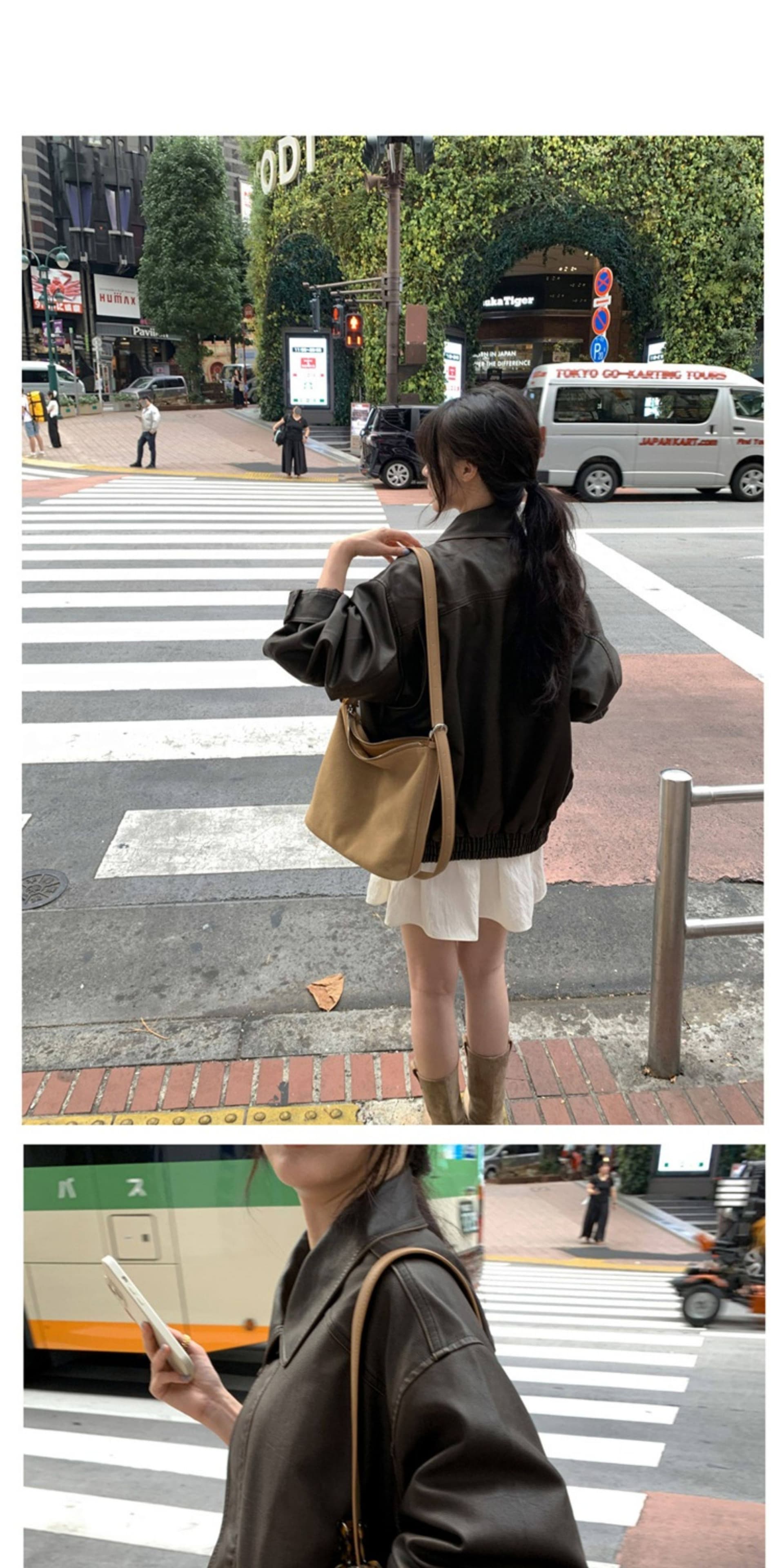 있음 선적 한국 ins 달콤함 소녀 쇼트 스타일 허리 수축 긴팔 드레스 상세 이미지 5