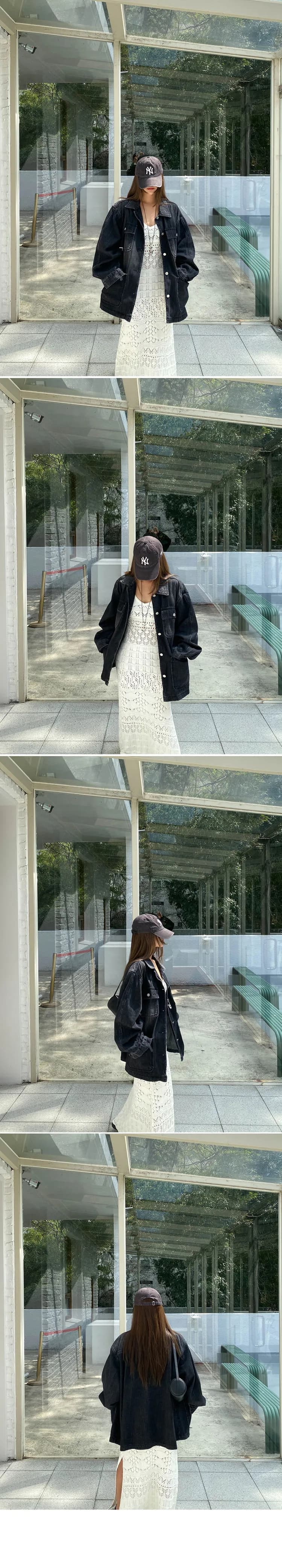 있음 선적 한국 ins 우아함 측면 트임 홀로우 아웃 짜임 슬립 드레스 상세 이미지 7