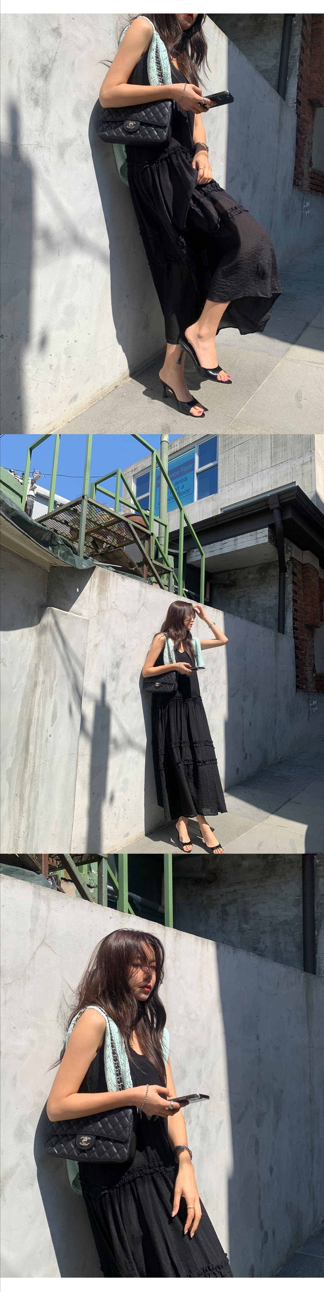 있음 선적 한국 ins 달콤함 목이버섯 레이스 슬립 드레스 상세 이미지 3
