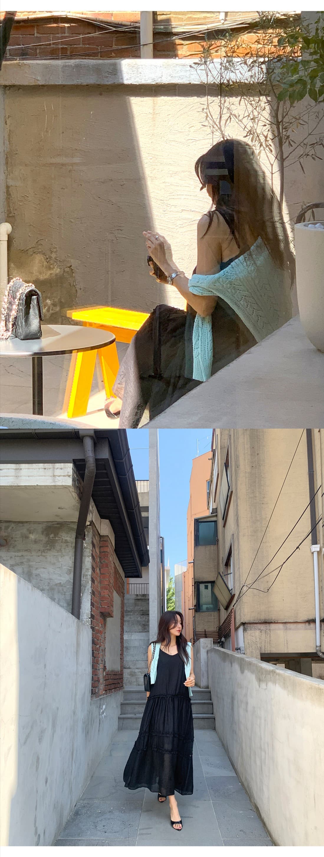 있음 선적 한국 ins 달콤함 목이버섯 레이스 슬립 드레스 상세 이미지 5