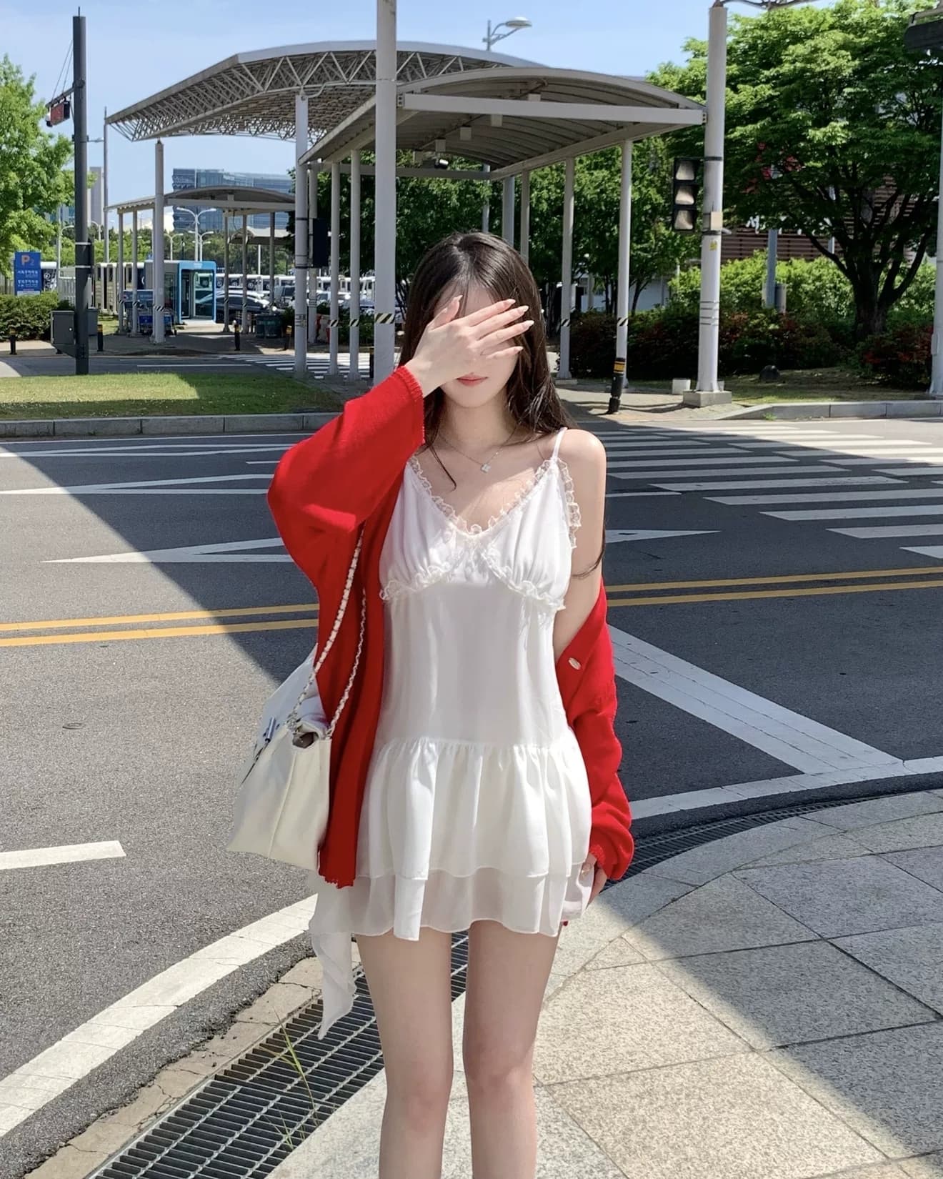 있음 선적 한 부서 품격 레이스 V넥 허리 수축 슬립 쇼트 스타일 드레스 상세 이미지 9
