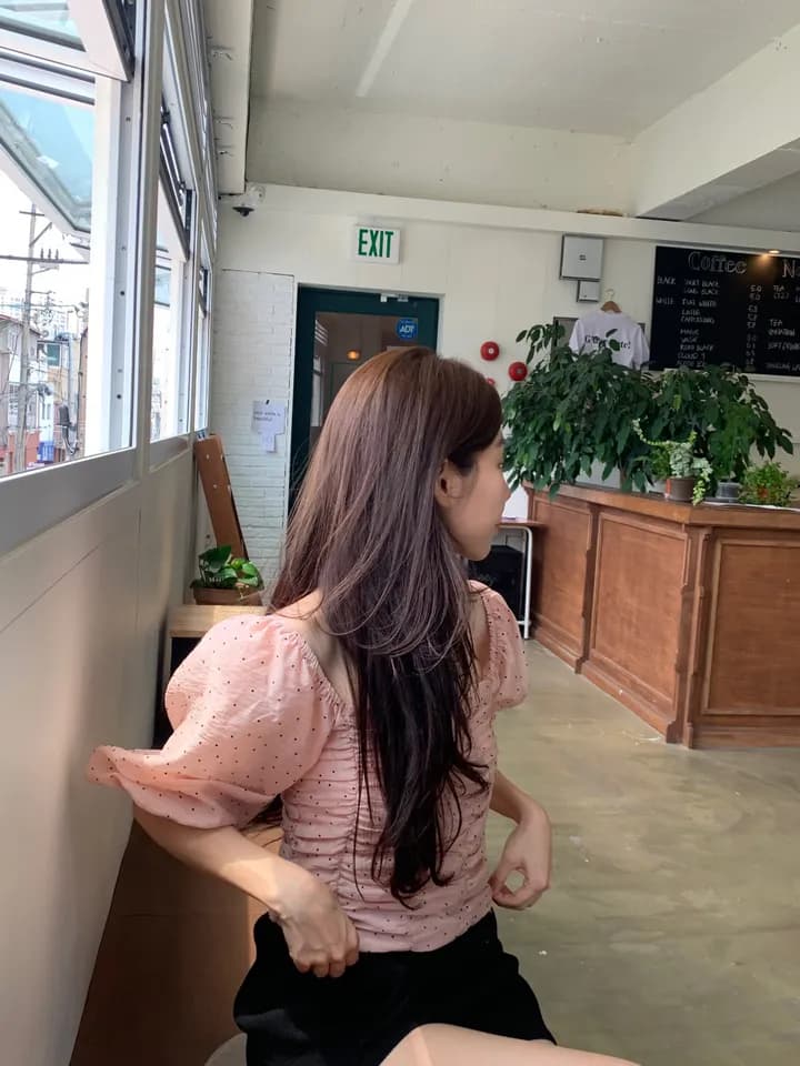 한국 ins 품격 달콤함 잡아라. Pleat 몸매 가꾸기 관대 한 칼라 수 있습니다. 오프숄더 셔츠 상세 이미지 20