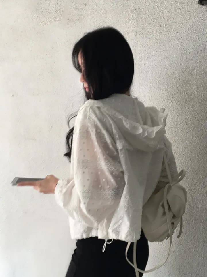 있음 선적 한국 chic 패션 레이스 후드 자외선 차단 셔츠 상세 이미지 2
