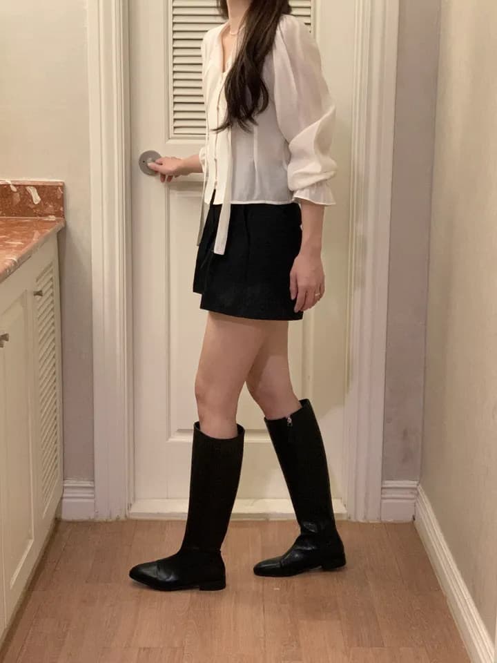 있음 선적 한국 ins 레이스업 개성 디자인 나팔 소매 셔츠 상세 이미지 12