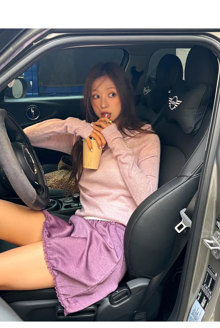있음 선적 한국 ins 부드러운 미니멀리즘 일상 출퇴근 폴로 칼라 부서 버클 긴팔 니트 스웨터 상세 이미지 16