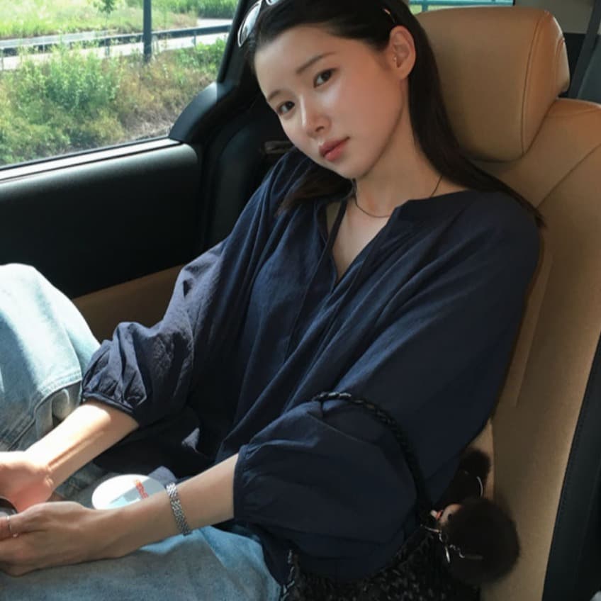 있음 선적 한국 chic 느긋한 루즈핏 디자인 센스 긴팔 셔츠 이미지 2