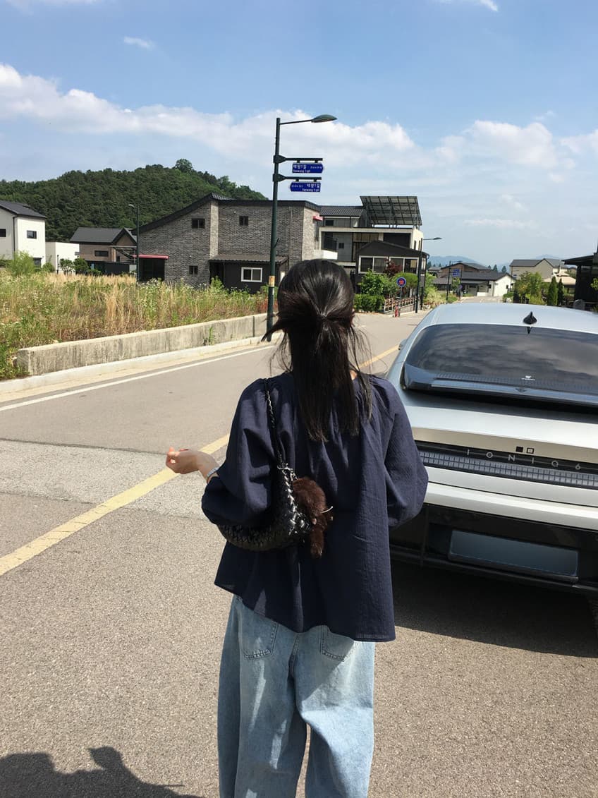 있음 선적 한국 chic 느긋한 루즈핏 디자인 센스 긴팔 셔츠 상세 이미지 19