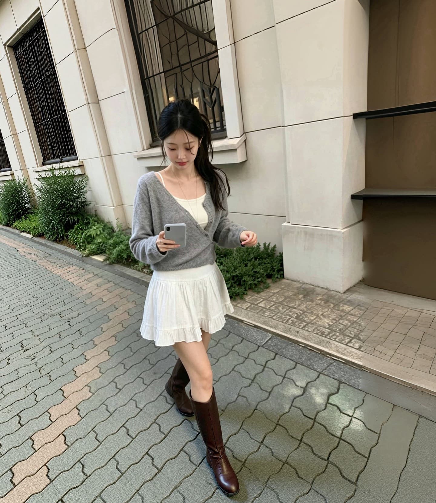 있음 선적 한국 chic Chic 디자인 센스 경 사진 버클 긴팔 니트 스웨터 상세 이미지 7