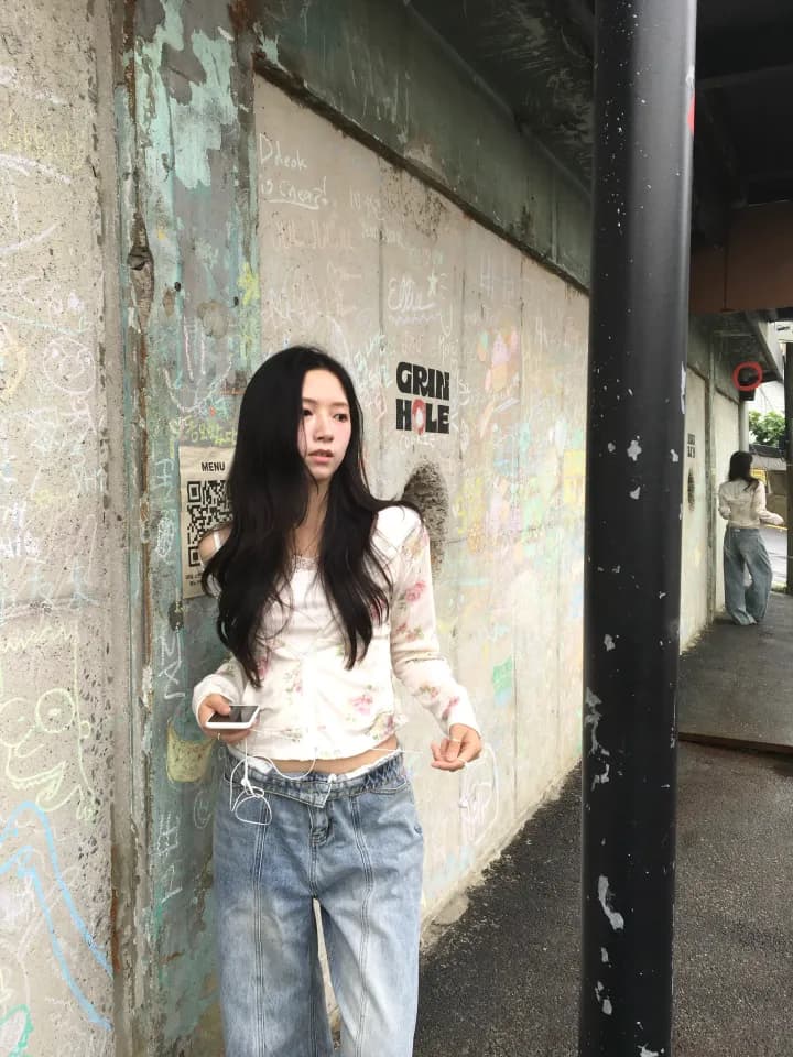 있음 선적 한국 chic 얇은 스타일 꽃무늬 지퍼 후드 자외선 차단 재킷 상세 이미지 17