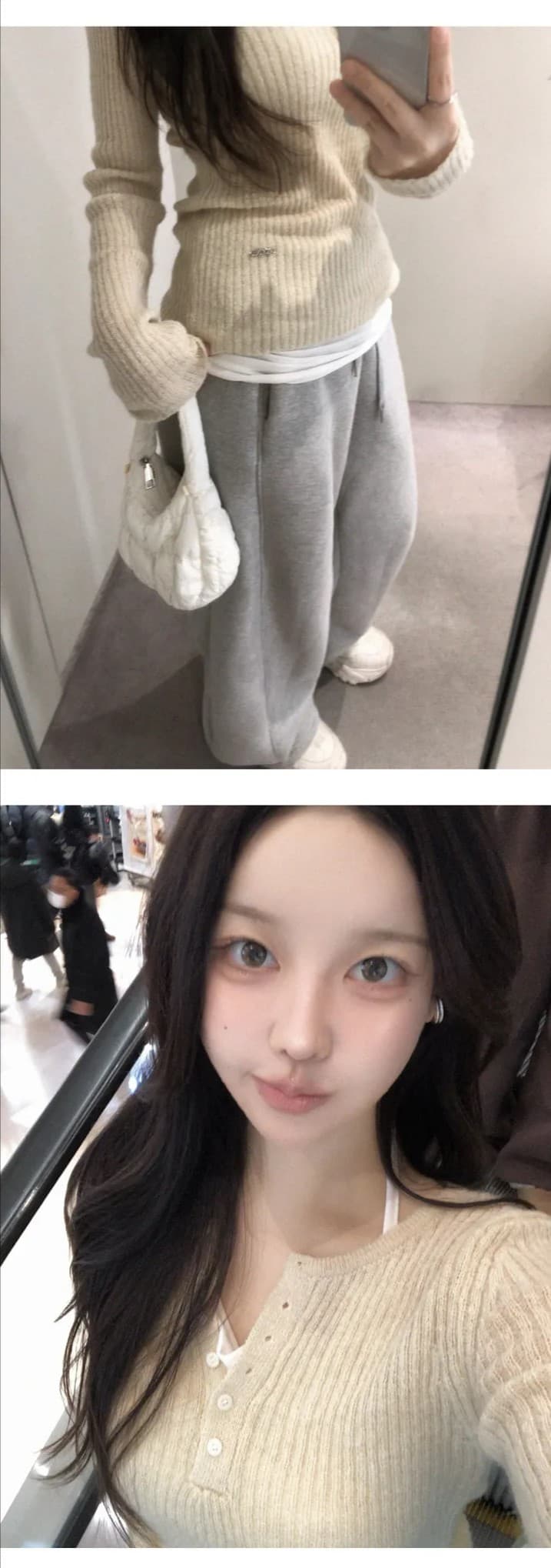 한 부서 출퇴근 바람 반 개방 버클 구덩이 기사 마이크로 ~을 통해 니트 맨위 상세 이미지 14