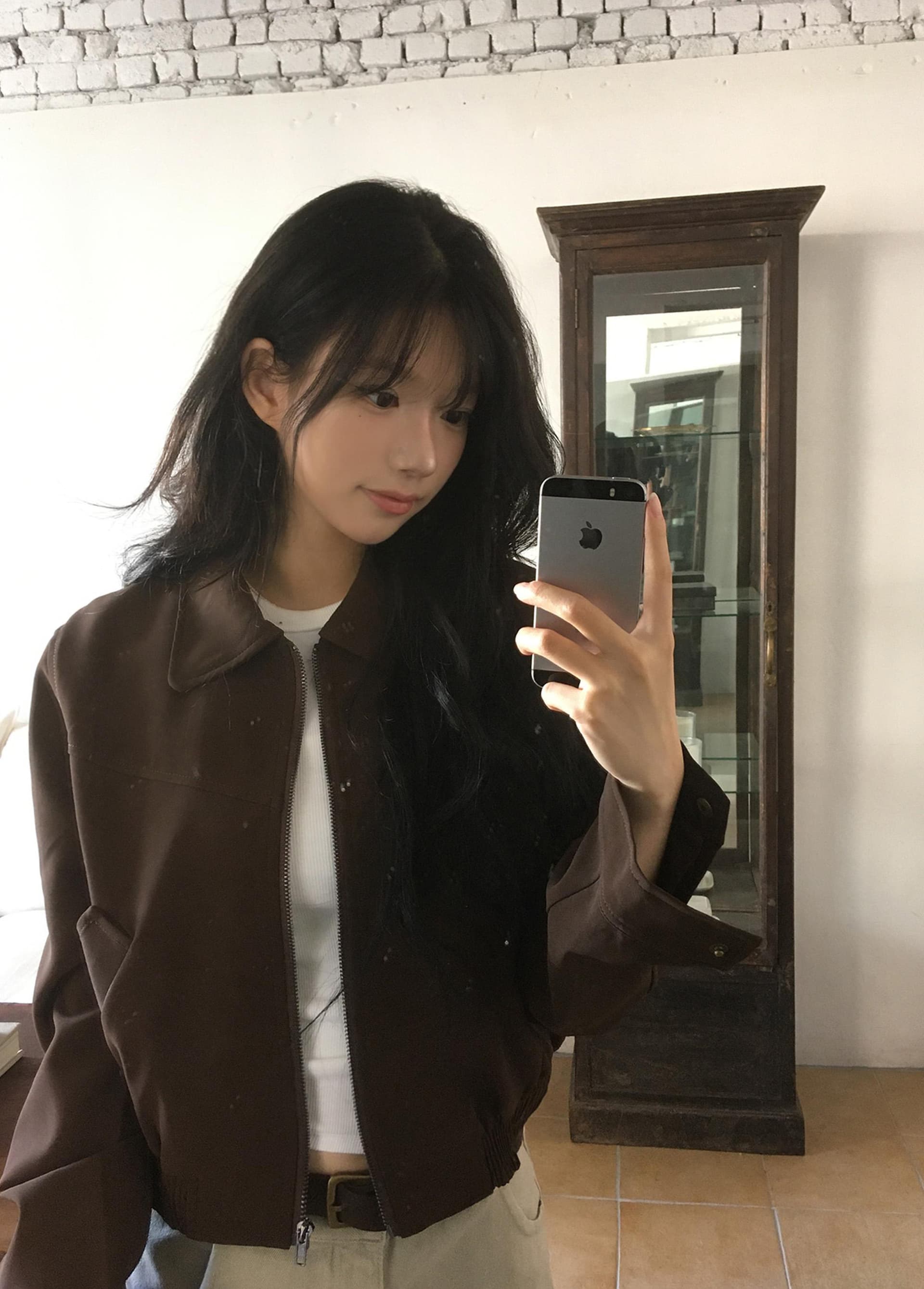 있음 선적 한국 chic 레트로 스타일 폴로 칼라 주머니 루즈핏 다용도 쇼트 스타일 재킷 재킷 상세 이미지 7