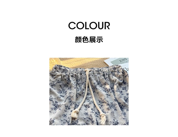 실사 꽃무늬 바지 작은 대중 레트로 루즈핏 도루 센스 느긋한 바람 스트레이트 대 다리 바지 바닥 청소 꽃무늬 긴 바지 여성 상세 이미지 7
