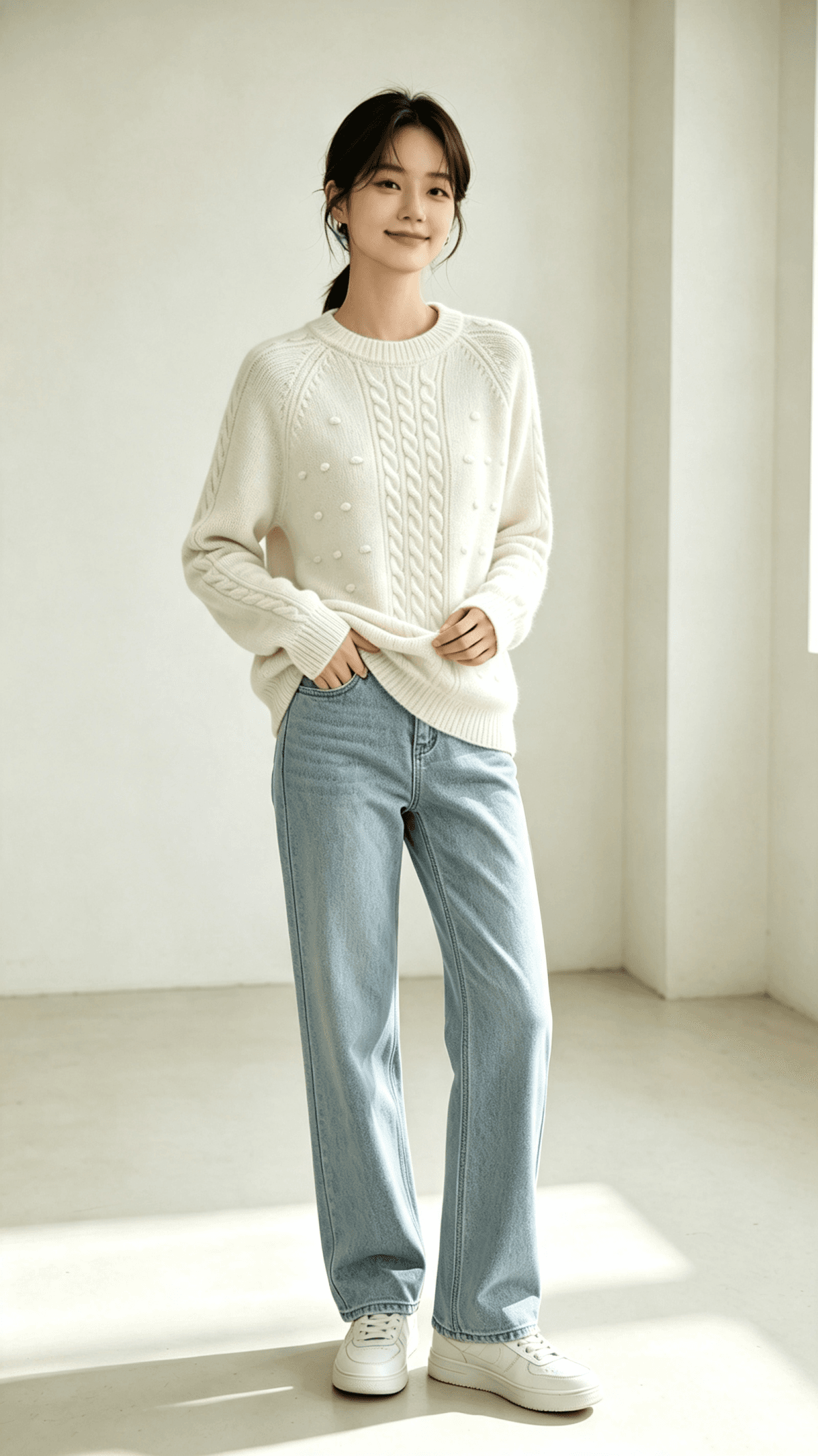 가을 겨울 새로운 라운드 넥 니트 풀오버 셔츠 다용도 캐주얼 루즈핏 절묘한 스웨터 맨위 여성 상세 이미지 9