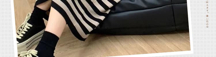 이른 가을 출산 착용 한국 스타일 느긋한 바람 후드 니트 드레스 패션 루즈핏 캐주얼 스트라이프 모유 수유 상세 이미지 4