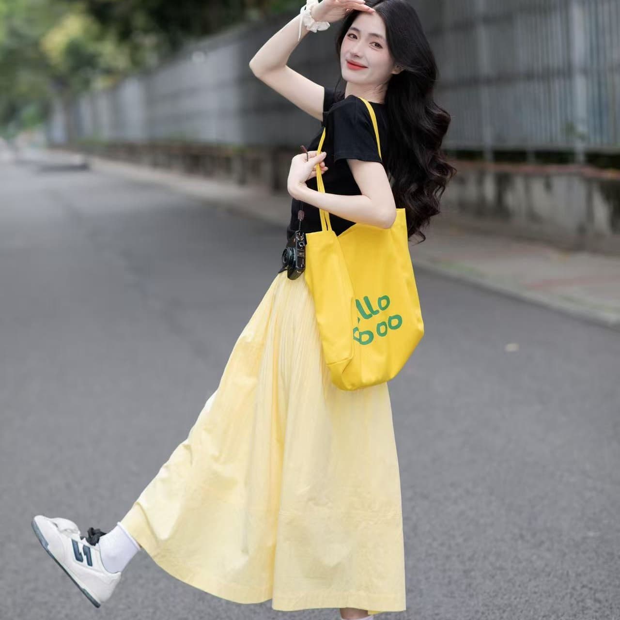 여름 ootd 착용 가져 가라. 전체 집합 올해 인기 연령 감소 부유 한 가족 천 골드 달콤한 스타일 아름다운 점프 슈트 치마 세트 이미지 5