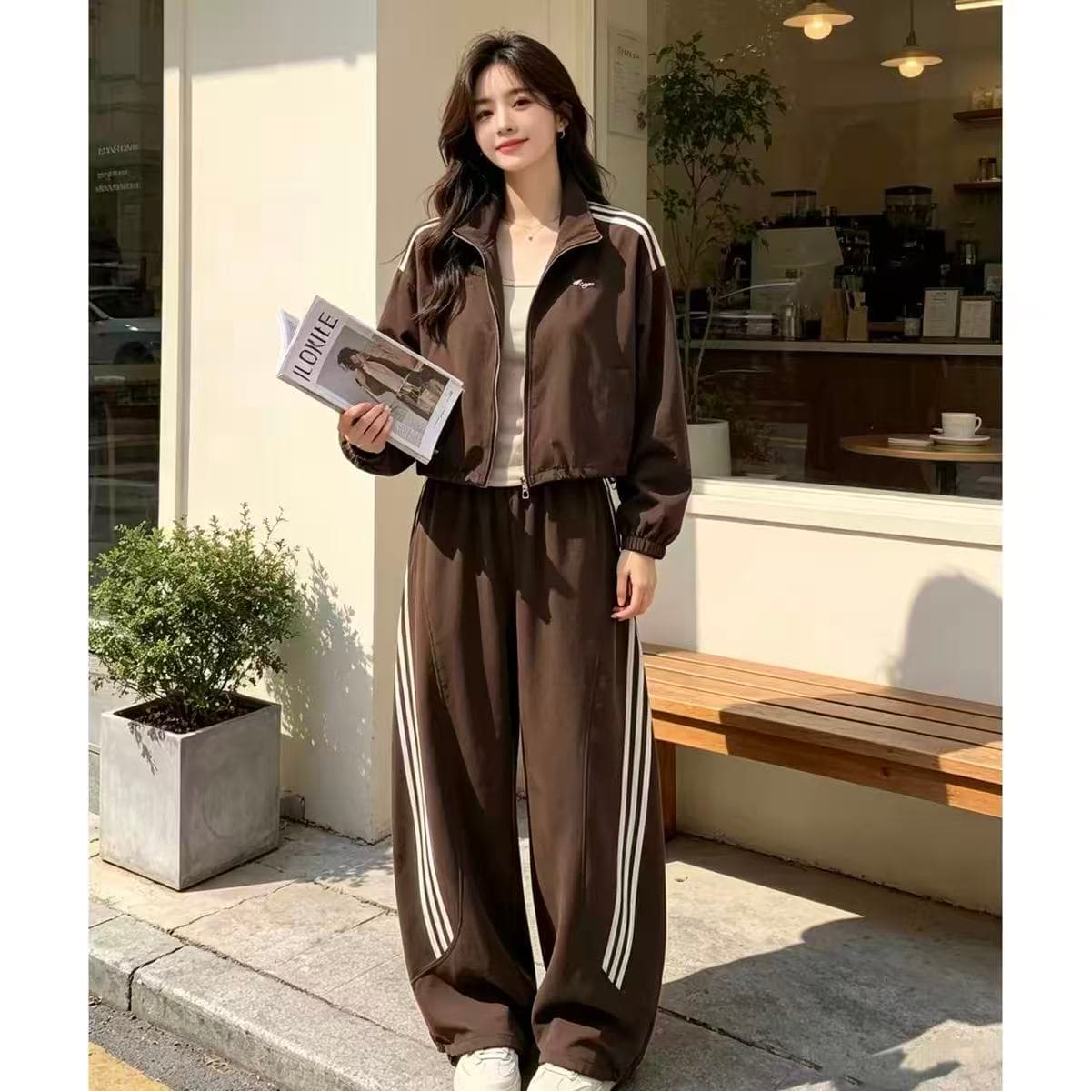 캐주얼 운동 바람 세트 여성 가을 새로운 조끼 자켓 긴 바지 3종 세트 연령 감소 다용도 상세 이미지 6