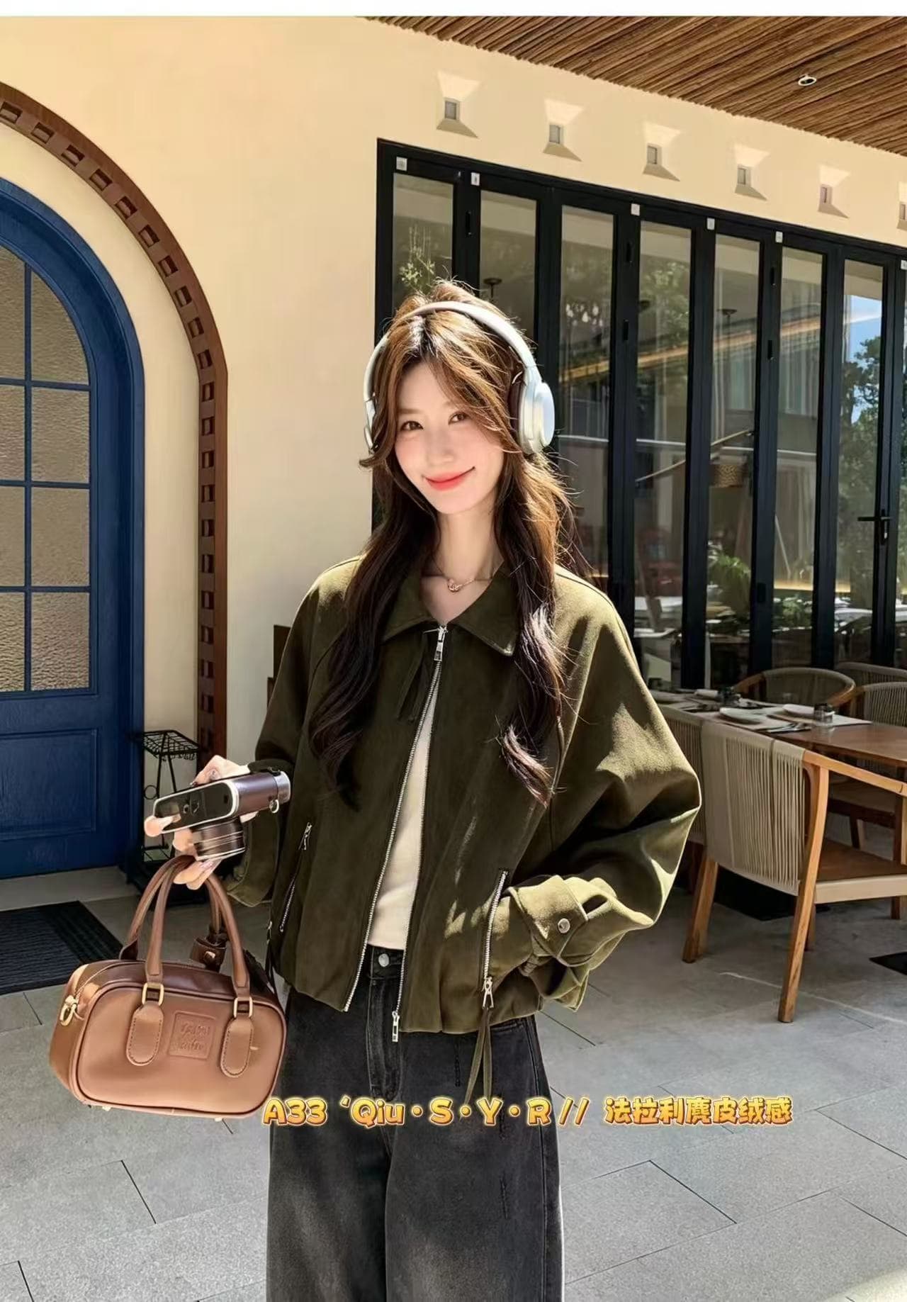 자이언트 잘 생긴 ~ 중 봄 가을 재킷 짧은 여성 봄 2026 새로운 올해 인기 폭발 모방 사슴 캐시미어 재킷 상세 이미지 6