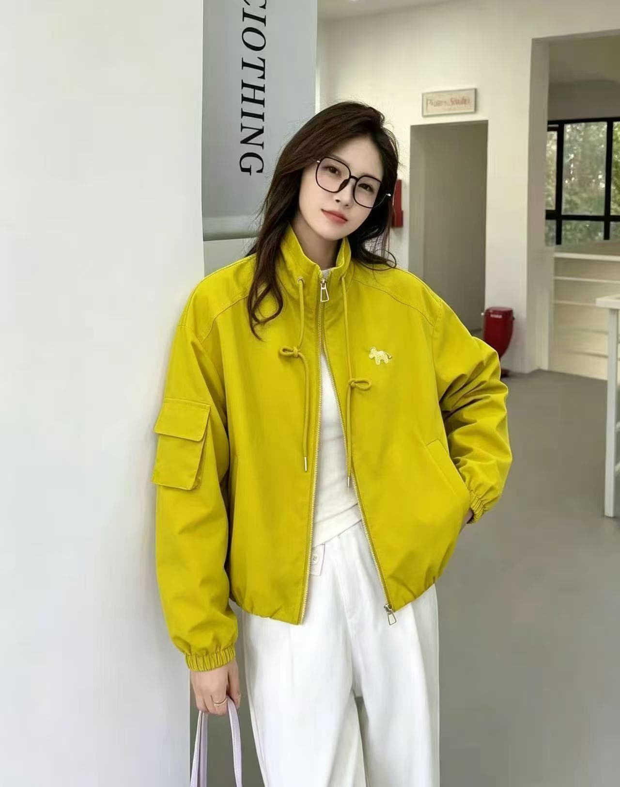 스탠드 칼라 더블 지퍼 다용도 짧은 외투 슬림해 보이는 봄 가을 새로운 밝은 색 외국 가스 연령 감소 자켓 재킷 맨위 상세 이미지 2