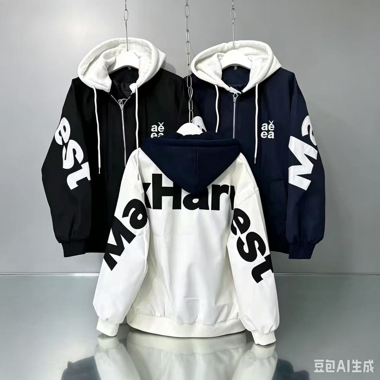 한 스타일 높음 거리 탈착식 후드 페이크 레이어드 야구 유니폼 대 알파벳 다용도 캐주얼 루즈핏 맨위 트렌디 이미지 6