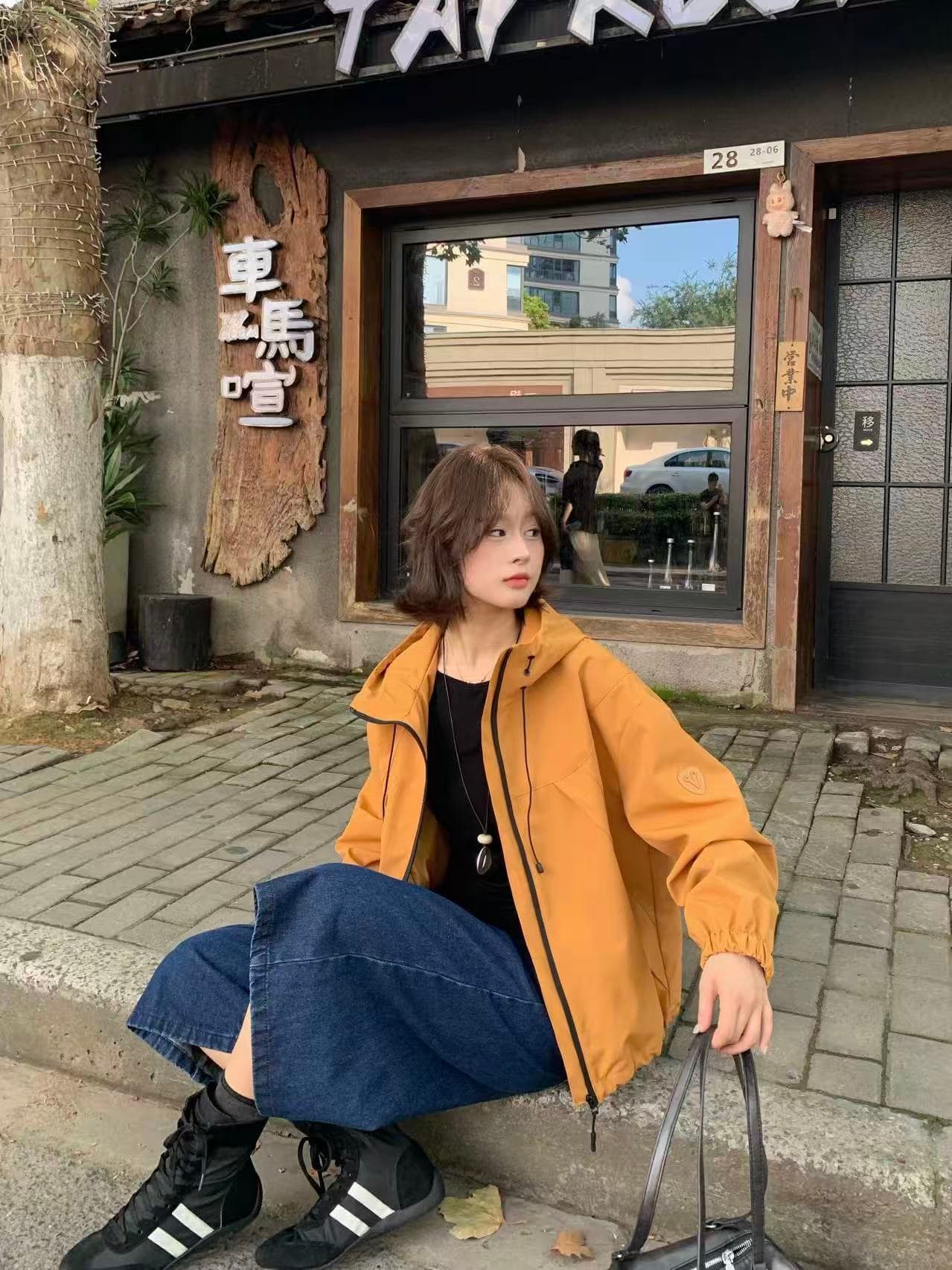 2026 봄 가을 새로운 한국 스타일 루즈핏 외국 가스 연령 감소 패션 맨위 후드 긴팔 자켓 짧은 여성 코트 상세 이미지 9