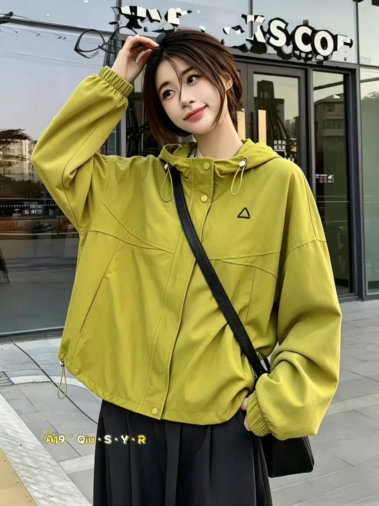 2026 봄 가을 새로운 여성 고급 센스 Parker 서비스 자켓 짧은 외투 루즈핏 후드 워크웨어 바람 맨위 상세 이미지 3