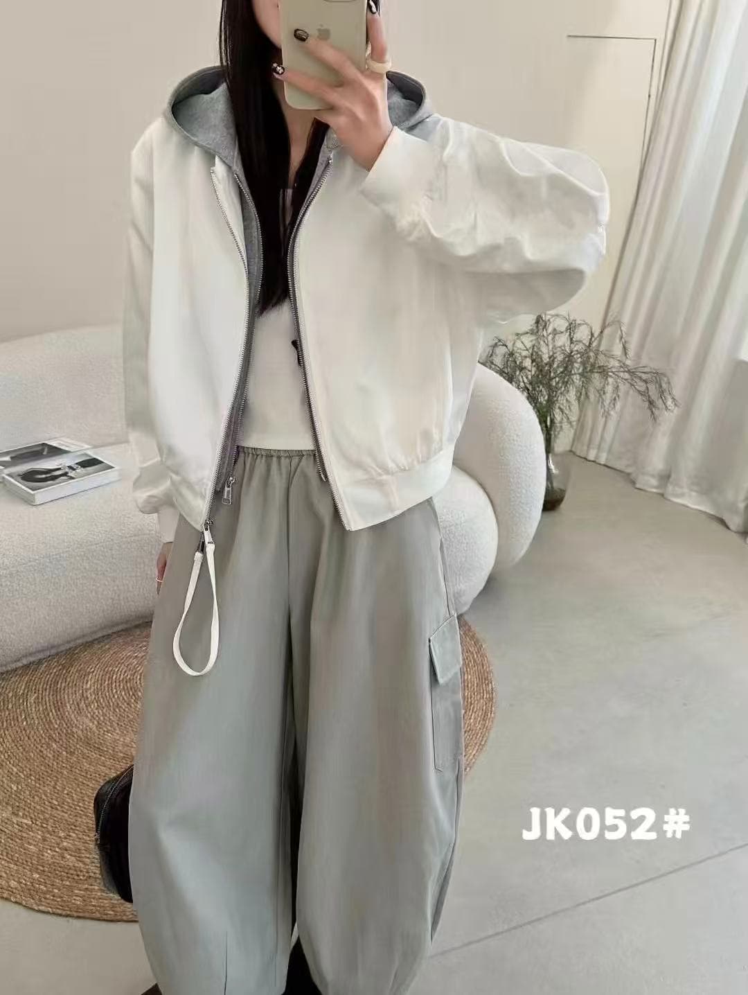 캐주얼 바람 후드 페이크 레이어드 짧은 여성 코트 2026 새로운 봄 가을 루즈핏 다용도 야구 유니폼 재킷 맨위 트렌디 상세 이미지 3