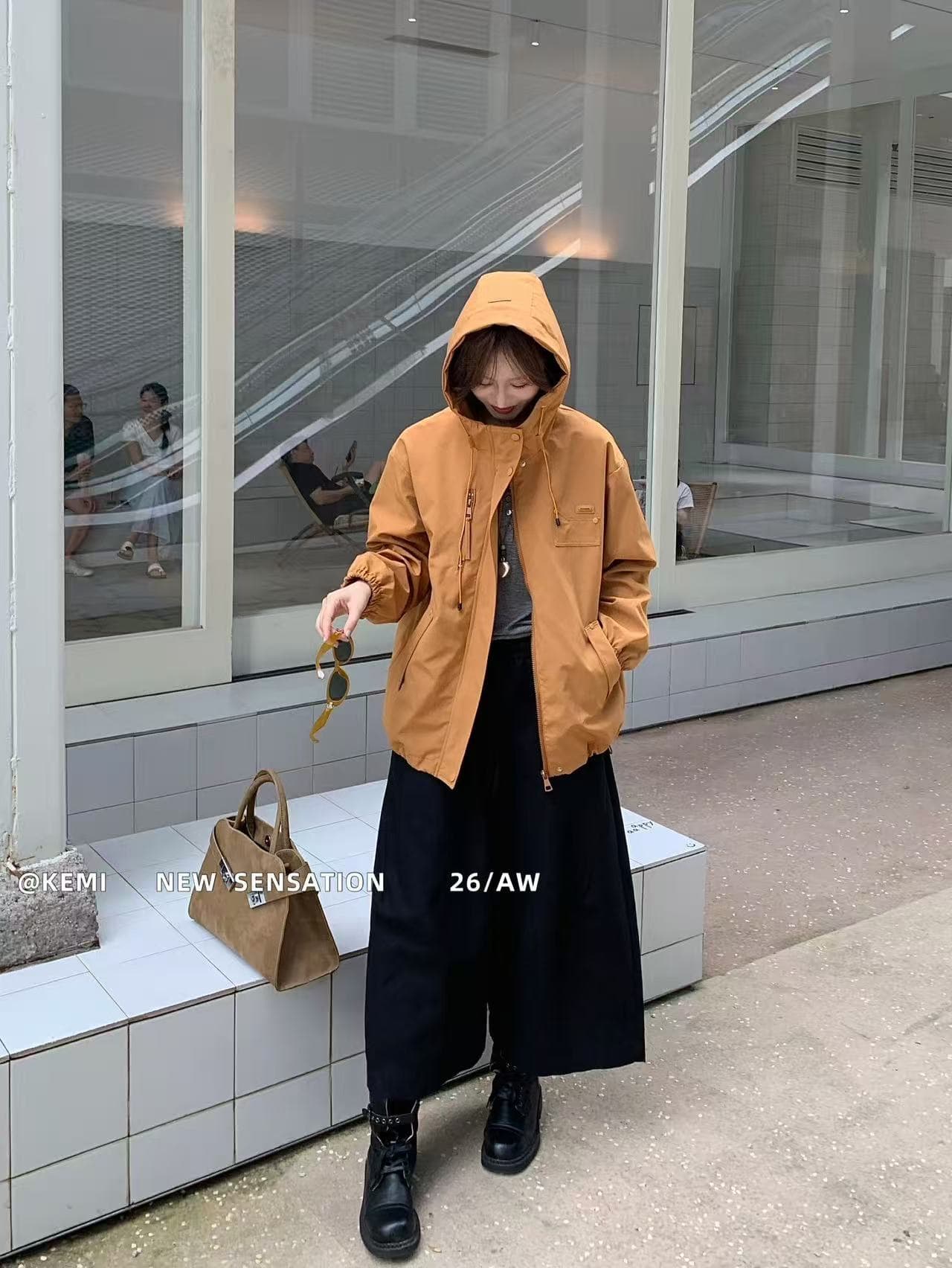한국 스타일 2026 가을 새로운 미니멀리즘 다용도 여성 루즈핏 슬림해 보이는 재킷 바람막이 여성 의류 상세 이미지 8