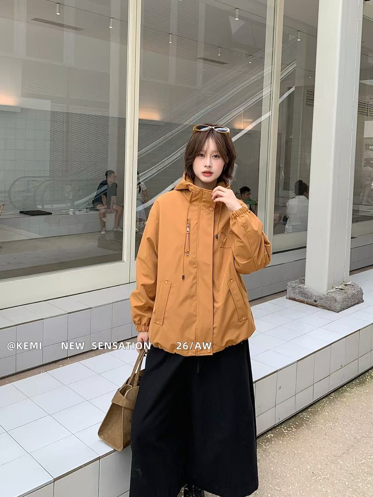 한국 스타일 2026 가을 새로운 미니멀리즘 다용도 여성 루즈핏 슬림해 보이는 재킷 바람막이 여성 의류 상세 이미지 9