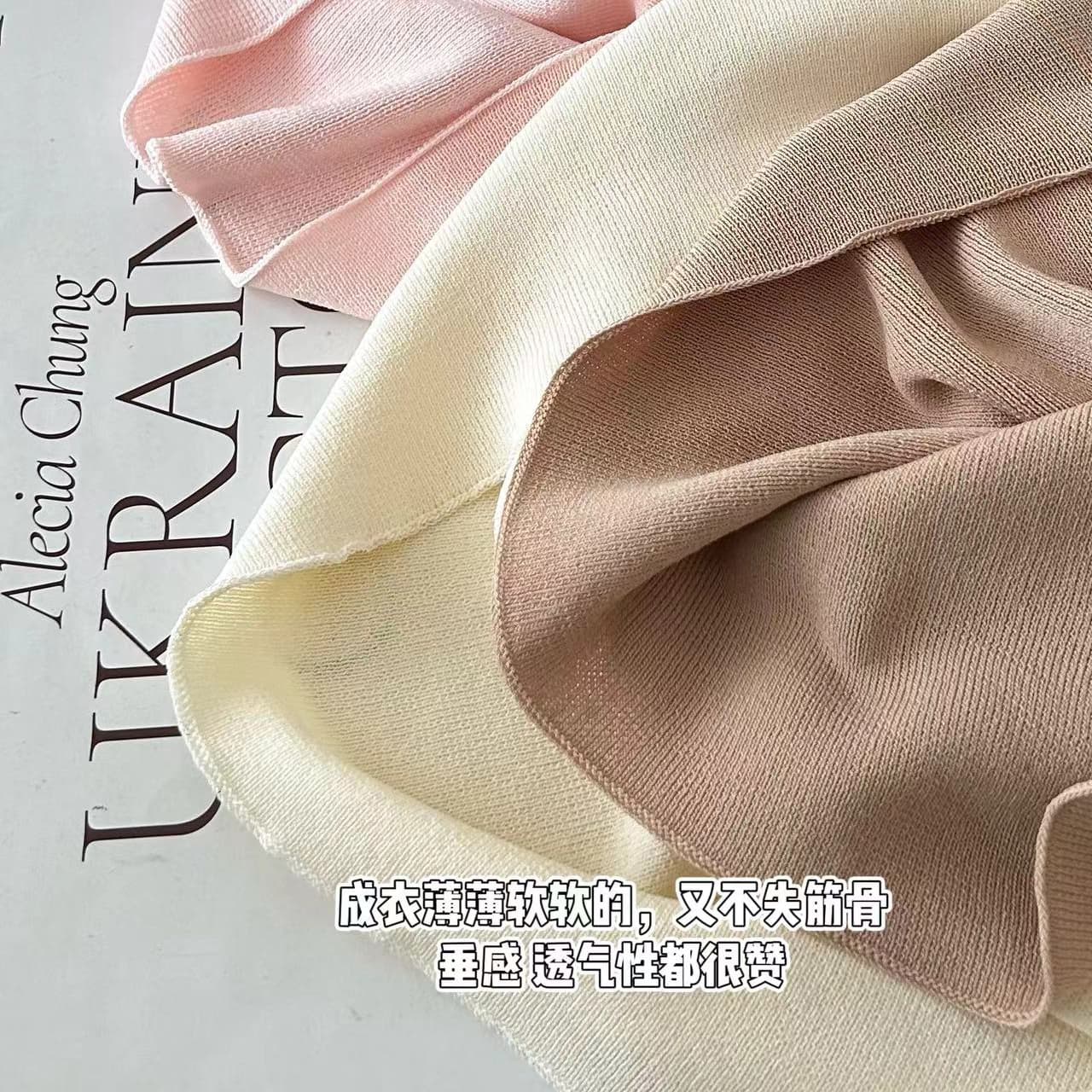 madofit Madou silk Jiaojiao 여자 친구 입소문 실크 주간 실크 우아함 흔들다 칼라 작은 날다 소매 맨위 이미지 5