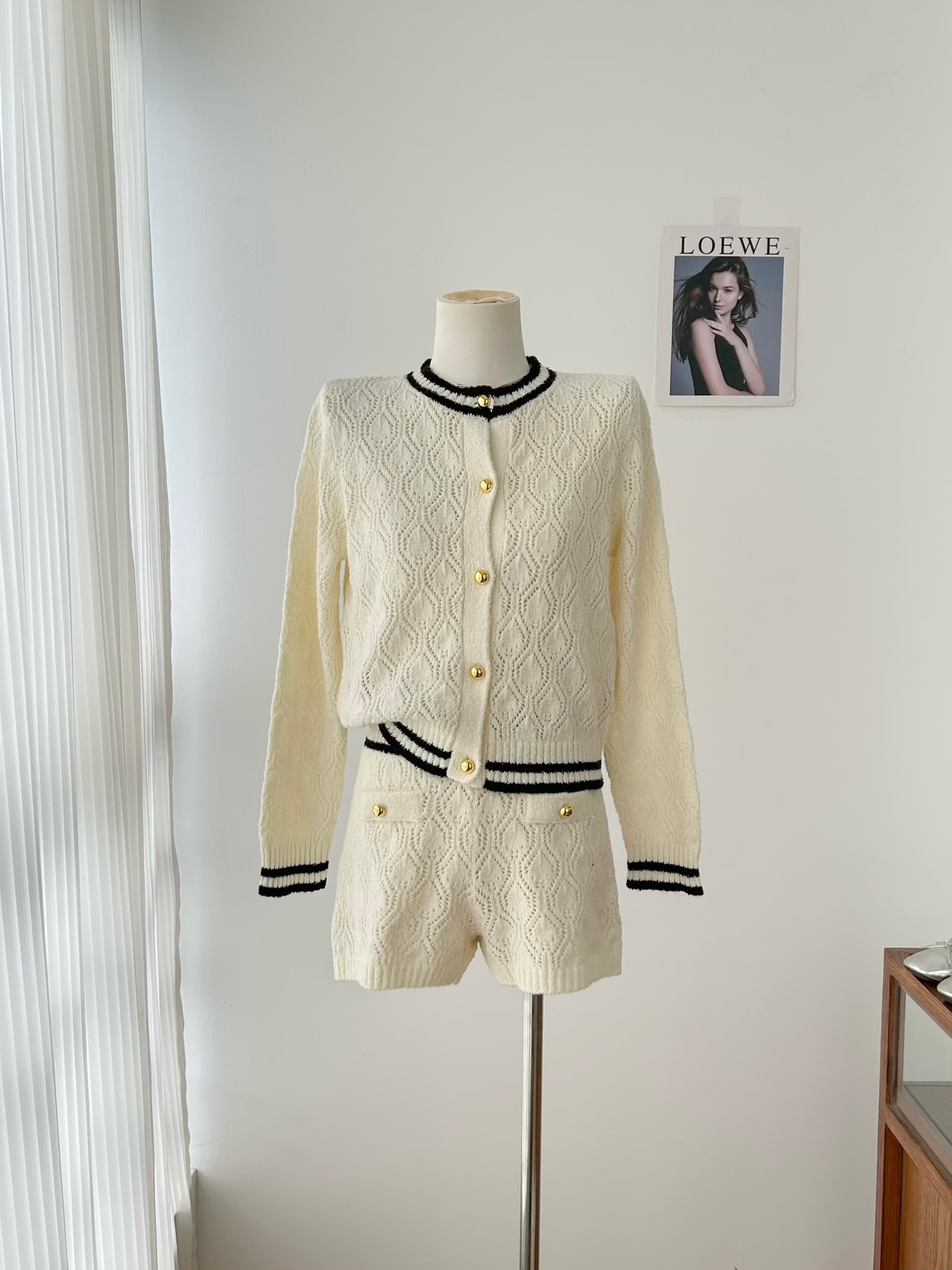 lilylikes 파리 우는 소리 천 골드 맞춤 서클 실 독일 가져 오기 기계직 샤오시엔 맨위 반바지 세트 상세 이미지 3