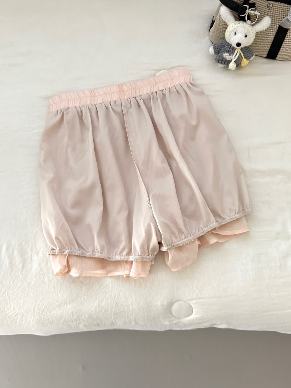 릴리 오브 더 밸리 여름 머리말 분위기 센스 계단식 레이스 핑크색 행침 목 드레스 경기 반바지 상세 이미지 4