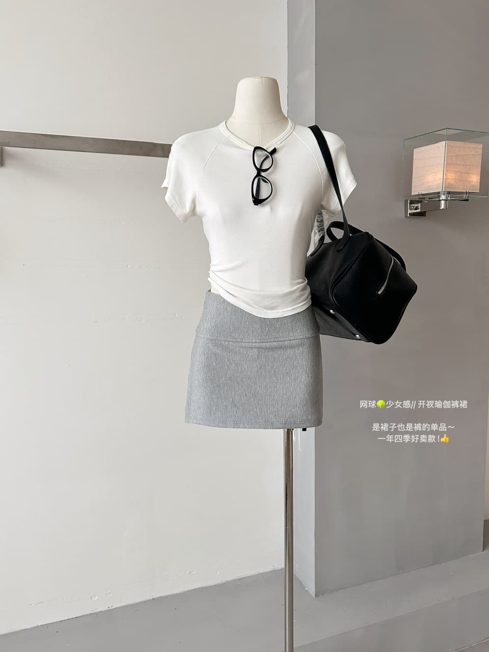 회색 한 마디 표지 넓적 다리 슬림해 보이는 빈 가스 층 바지 여성 네리 만나는 노출 방지 웨이 치마 2026 새로운 상세 이미지 6