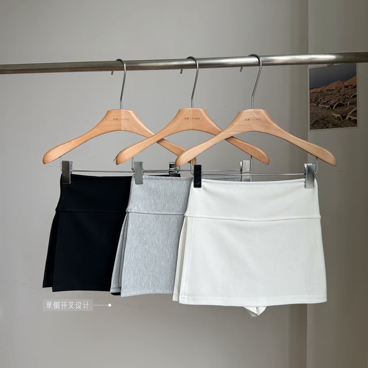 회색 한 마디 표지 넓적 다리 슬림해 보이는 빈 가스 층 바지 여성 네리 만나는 노출 방지 웨이 치마 2026 새로운 상세 이미지 22
