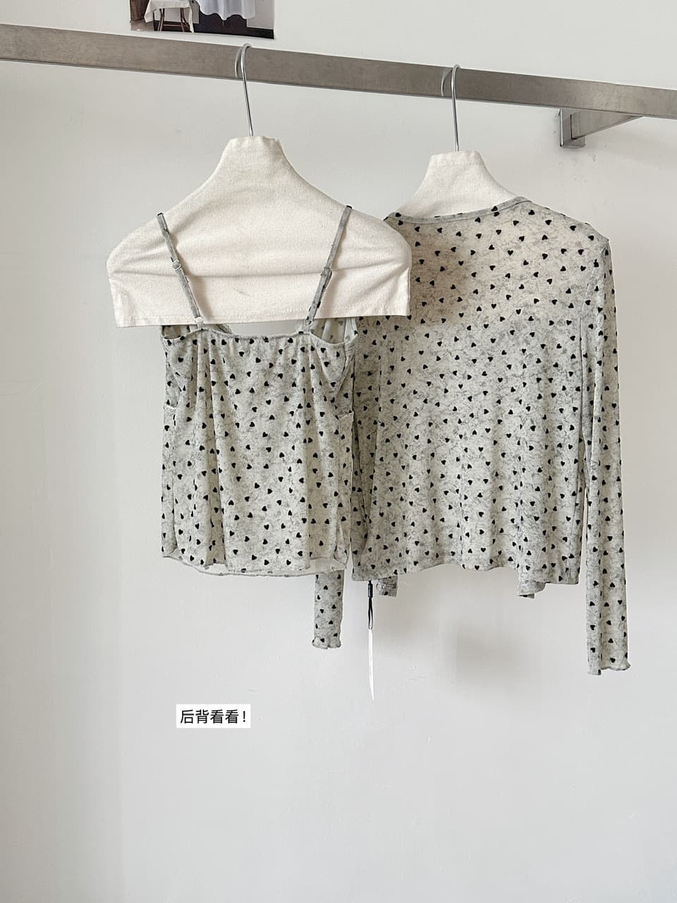 순수한 욕망 바람 홀치기 염색 프린트 식물 플러시 레이스 슬립 반팔 자외선 차단 오픈 가디건 상세 이미지 24