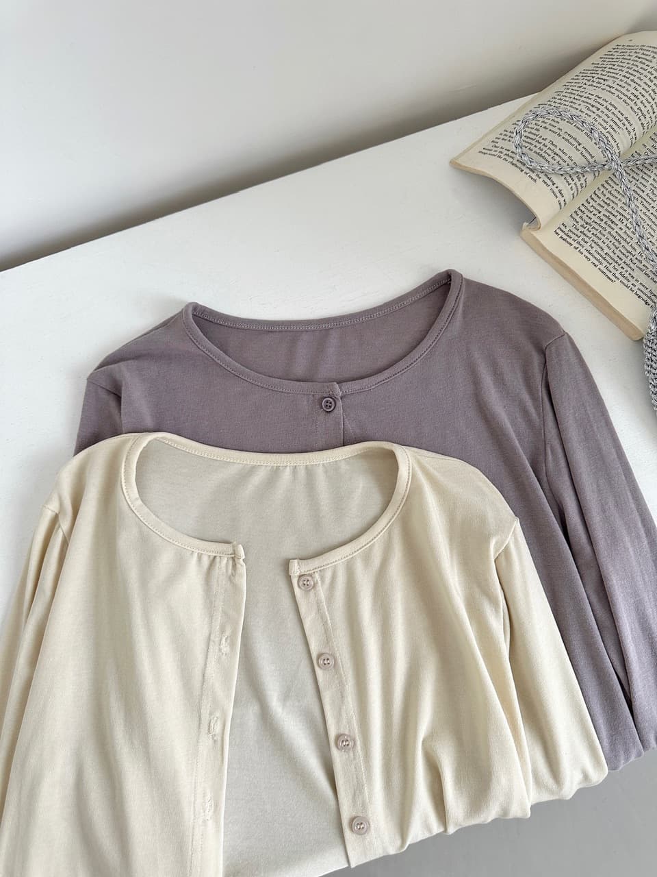 순수한 욕망 패치워크 배색 레이스 캐미솔 오픈 가디건 투피스 세트 가을 상세 이미지 9