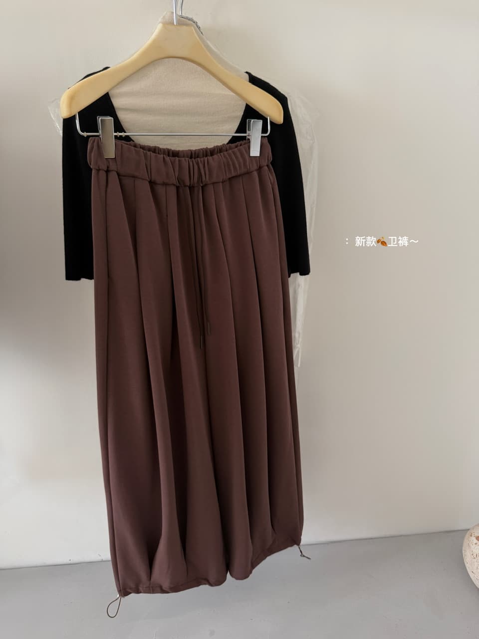 가을 켜기 새로운 한 부서 미니멀리즘 다용도 허리밴드 펌프 로프 루즈핏 캐주얼 바지 웨이 바지 편안함 상세 이미지 9