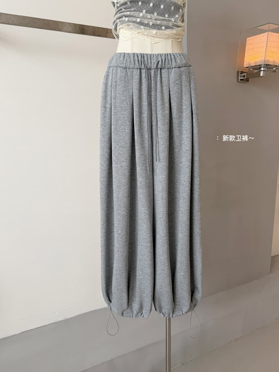 가을 켜기 새로운 한 부서 미니멀리즘 다용도 허리밴드 펌프 로프 루즈핏 캐주얼 바지 웨이 바지 편안함 상세 이미지 14