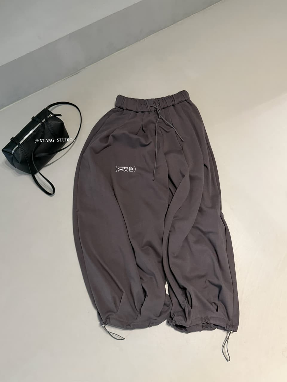 가을 켜기 새로운 한 부서 미니멀리즘 다용도 허리밴드 펌프 로프 루즈핏 캐주얼 바지 웨이 바지 편안함 상세 이미지 17
