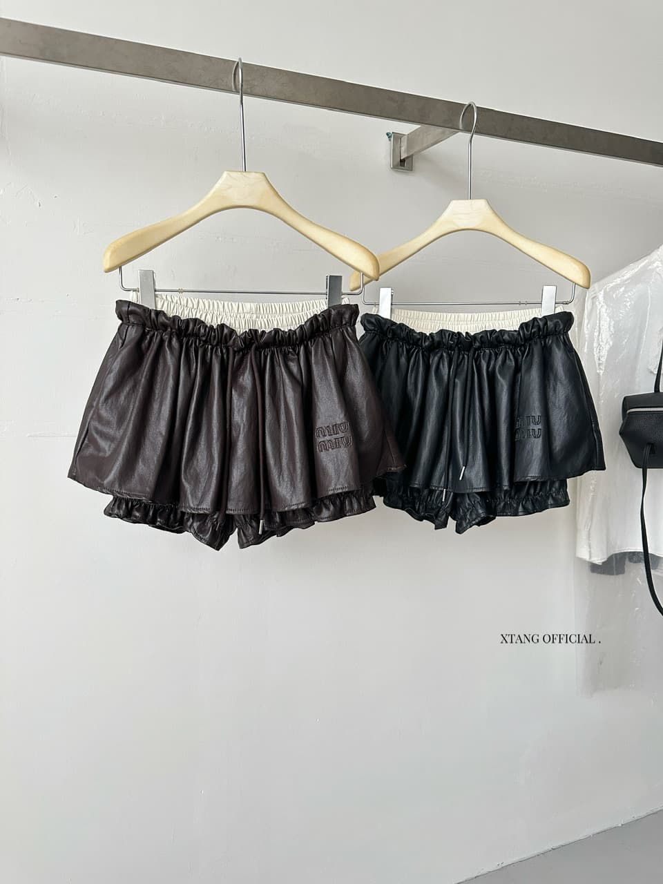 달콤함 프릴 허리밴드 펌프 로프 반신 스커트 여성 퍼프 미니 스커트 핫걸 가죽 꽃밭 치마 상세 이미지 10