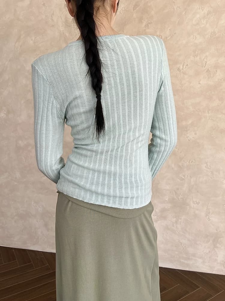 sweet aiko 도파민 홀로우 아웃 디자인 센스 양모 기본 셔츠 열세 개 이른 봄 밝은 녹색 몸매 가꾸기 스웨터 여자 상세 이미지 19