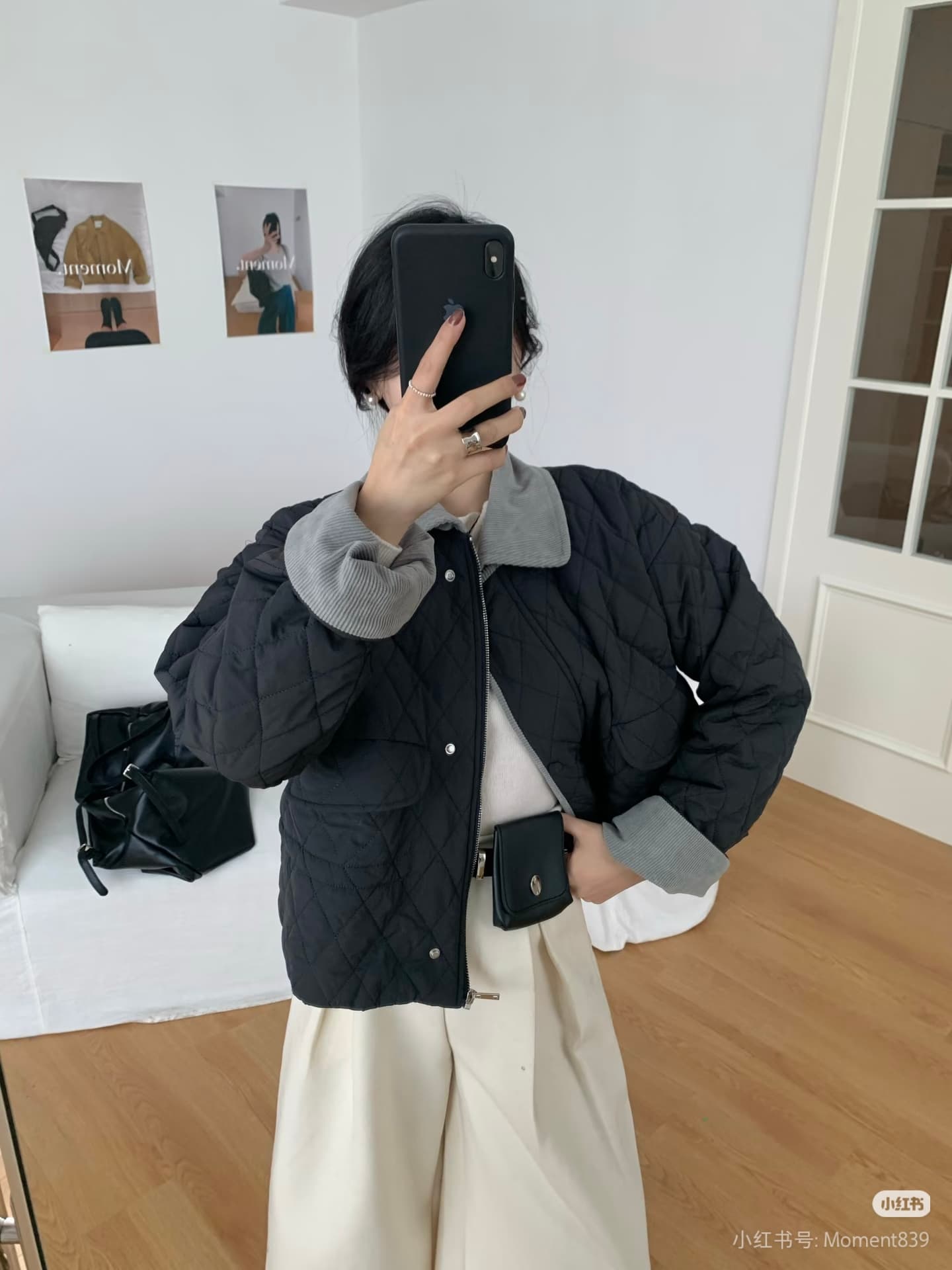 있음 밖으로 질량 한국 스타일 레트로 작은 샤넬 스타일 POLO 칼라 연령 감소 달콤함 면 의류 여성 코트 이미지 2