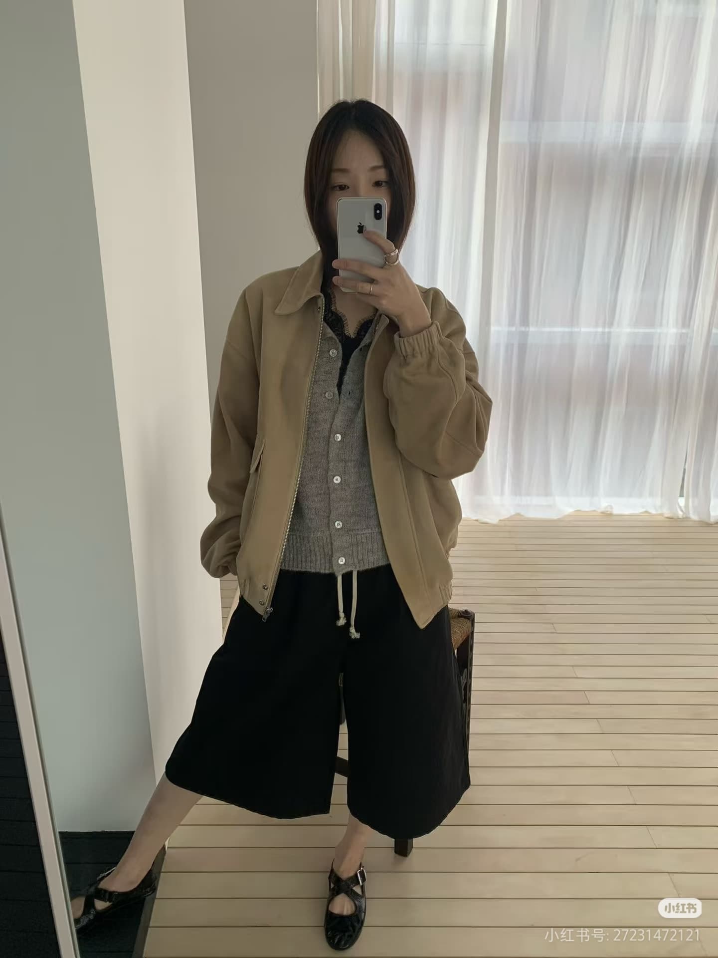 새로운 한국 스타일 폴로 칼라 긴팔 루즈핏 빅 포켓 레트로 사슴 캐시미어 재킷 맨위 여성 상세 이미지 15