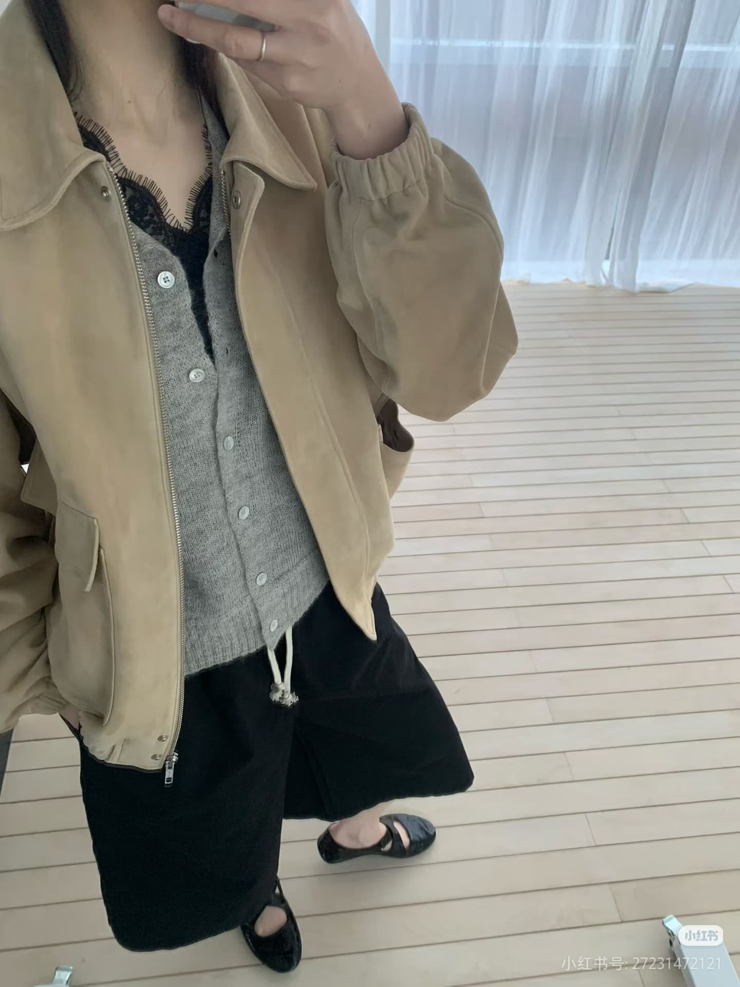 새로운 한국 스타일 폴로 칼라 긴팔 루즈핏 빅 포켓 레트로 사슴 캐시미어 재킷 맨위 여성 상세 이미지 16