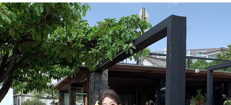 임산부 한 부서 수공 편집 비즈 박기 캐주얼 루즈핏 미니멀리즘 맨위 다용도 와이드 레그 팬츠 투피스 세트 상세 이미지 7
