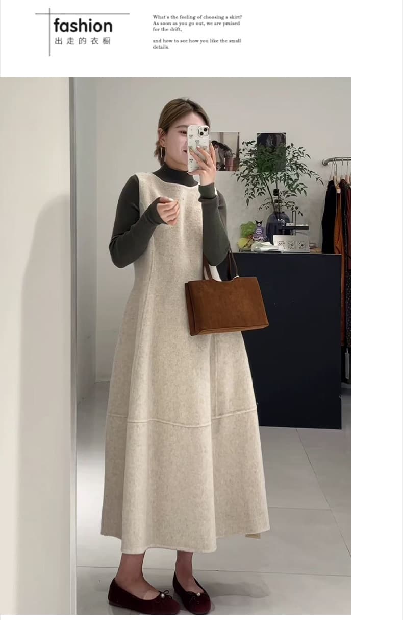 임산부 연령 감소 공주 바람 기본 셔츠 스택 착용 조끼 모직 꽃밭 캐주얼 부드러운 바람 세트 상세 이미지 16