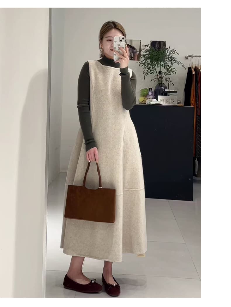 임산부 연령 감소 공주 바람 기본 셔츠 스택 착용 조끼 모직 꽃밭 캐주얼 부드러운 바람 세트 상세 이미지 21
