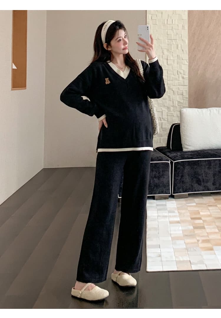 지금 가을 새로운 임산부 캐주얼 외국 가스 세트 페이크 레이어드 디자인 센스 패션 나가라. 게으른 착용 가져 가라. 세트 상세 이미지 14