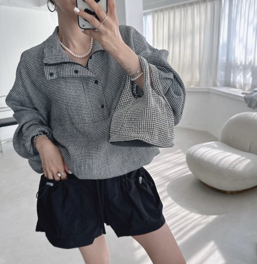 재고 있음 한국 chic 새로운 캐주얼 부서 버클 스탠드 칼라 펌프 로프 뒤로 알파벳 후드티 상세 이미지 6