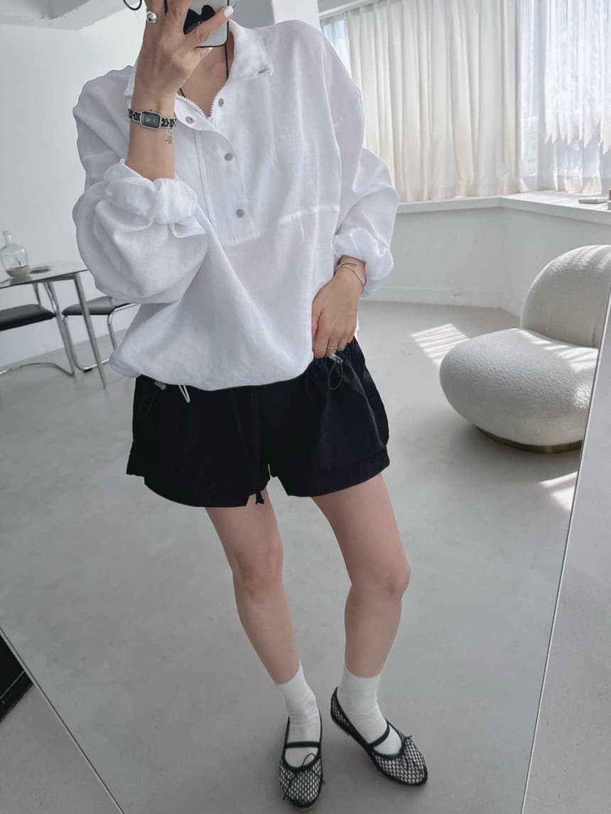 재고 있음 한국 chic 새로운 캐주얼 부서 버클 스탠드 칼라 펌프 로프 뒤로 알파벳 후드티 상세 이미지 22